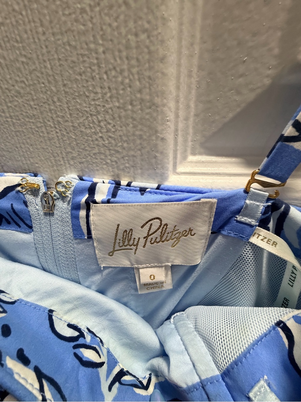 Lilly Pulitzer Strapless Blue Floral Midi Dress - Picture 4 of 5